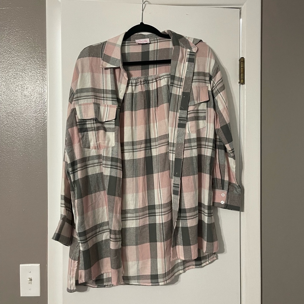 Pink lily flannel